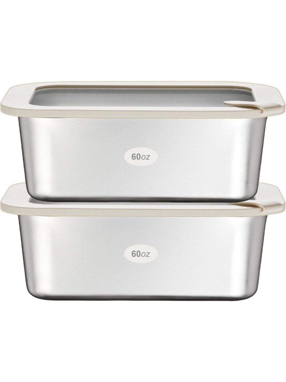 Airtight Stainless Steel Food Storage Containers Set of 2, Leakproof & Microwave